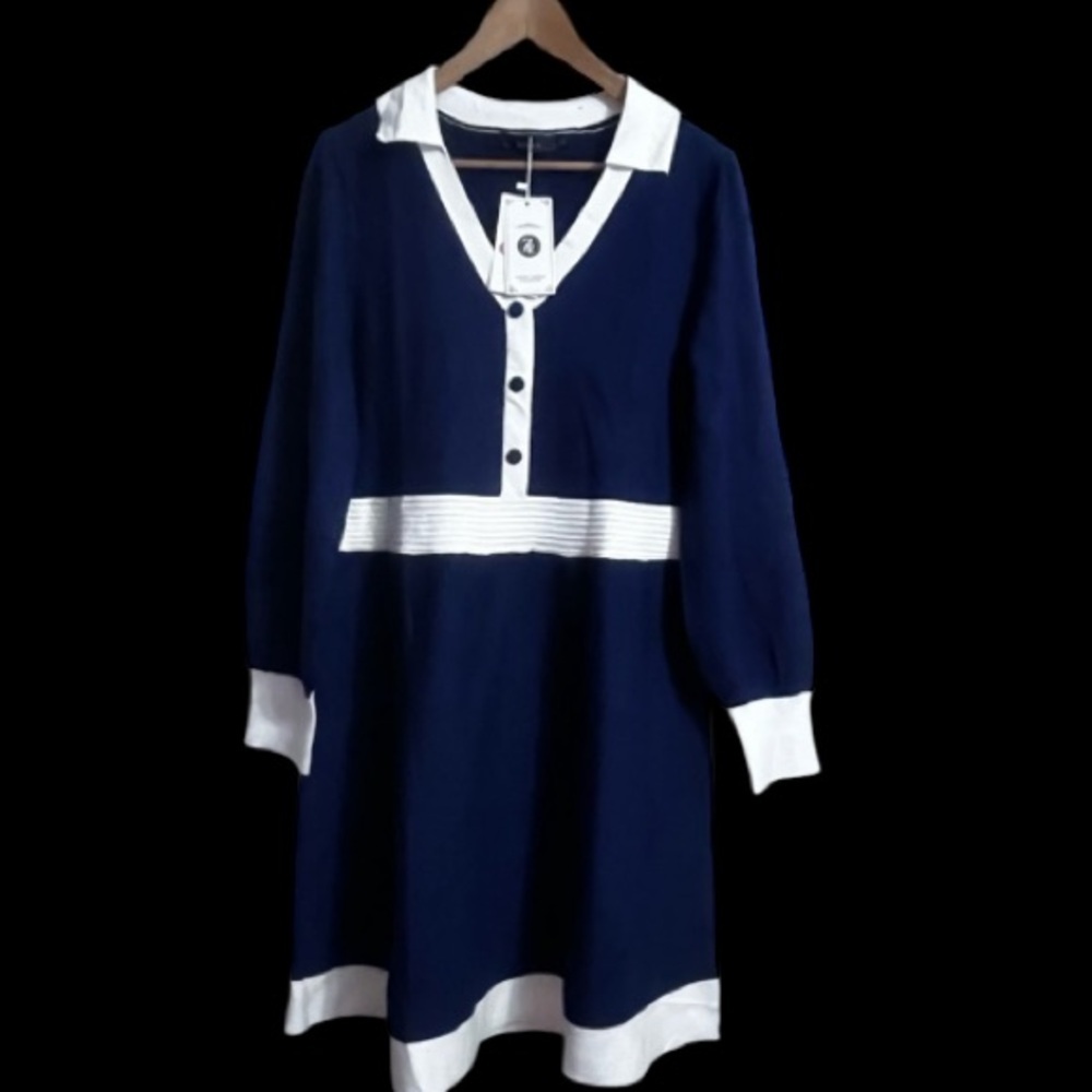 NWT ZESICA Long Sleeve V Neck Sweater Dress Sz XL Women - Picture 6 of 9